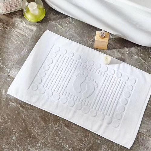 White cotton bathmats