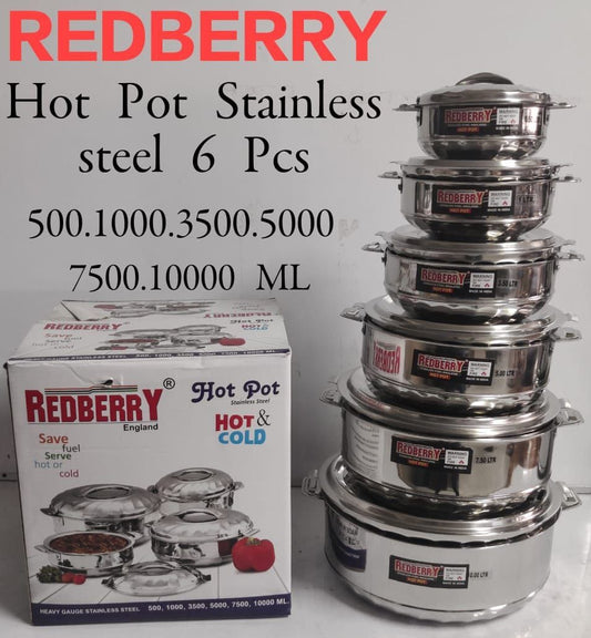 6pcs Redberry Stainless hotpots