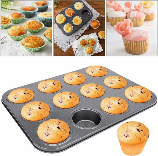 12 holes cupcake baking tins