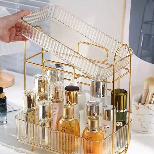 Acrylic Double layer cosmetic organizer 