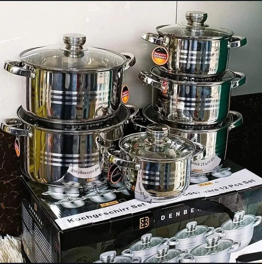 12pcs Edenberg stainless steel Cookware Set