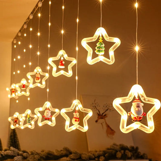 10pcs 3M LED USB Christmas String Lamp Snowman Star Larland Window Decoration Night Light Wedding Party lights For Christmas Holiday