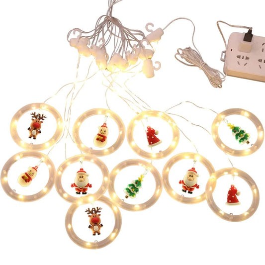 10pcs 3M LED USB Christmas String Lamp Snowman Star Larland Window Decoration Night Light Wedding Party lights For Christmas Holiday