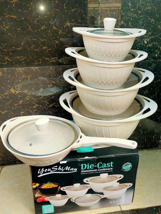 10pcs Die-Cast Aluminium Cookware Set