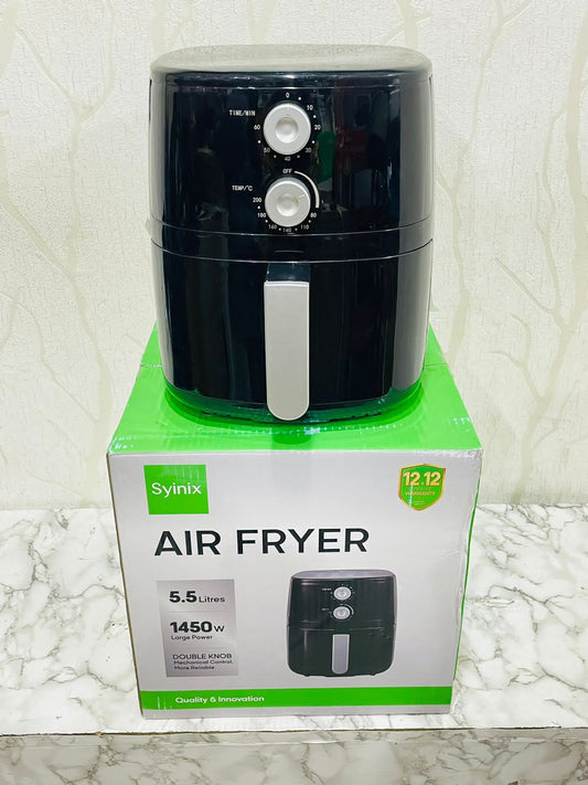 SYINIX 5.5L AIR FRYER WITH DOUBLE KNOB MECHANICAL CONTROL 