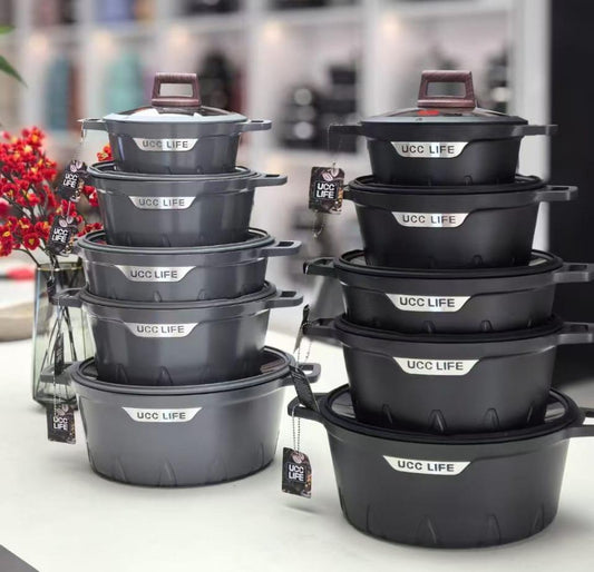 10pcs High Quality UCC LIFE Granite Non-Stick Cookware Set