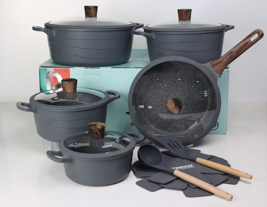 15pcs DONNOR Non-stick Granite Cookware Set
