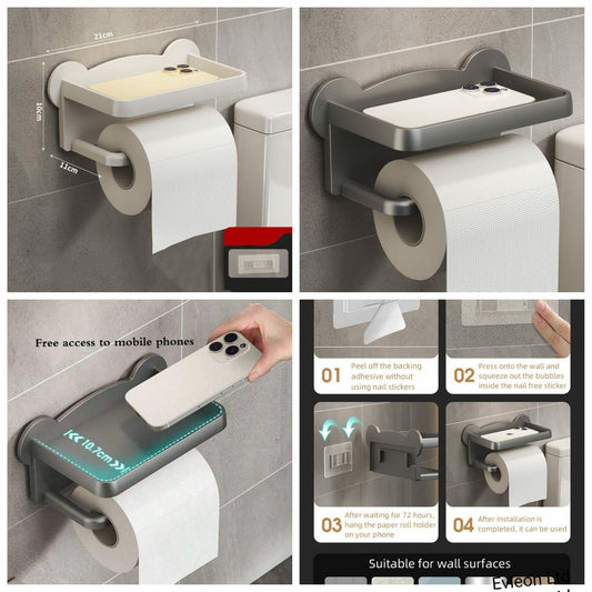 Punch Free Wall Mounted Tissue / storage Rack