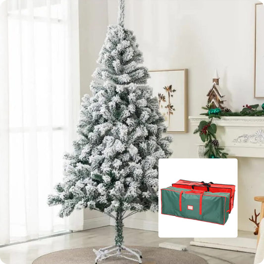 Snow flocked Christmas tree