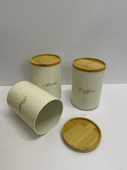 Sugar, tea, coffee canisters