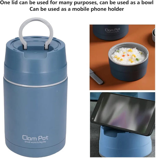 Generic Clap Pot Stainless Steel Food Flask