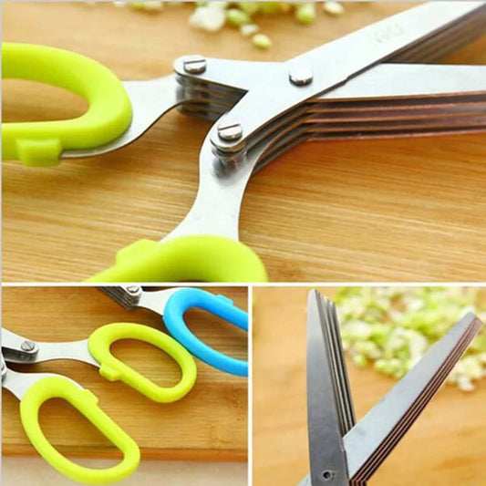 Multifunctional 5 layer herb scissors