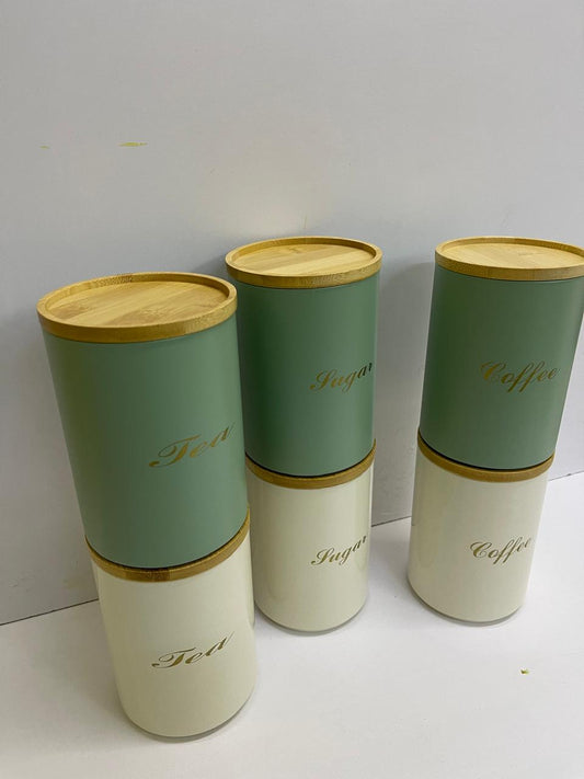 Sugar, tea, coffee canisters