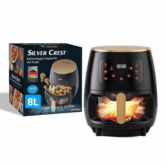 Digital Glass Oven Silver Crest Air fryer 8 Litres