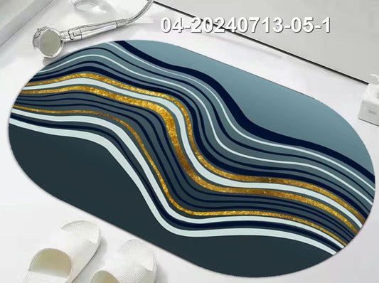 Super Absorbent oval rubber Mat,Slip-resistant BathRoom Mats