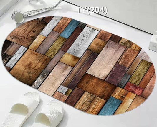 Super Absorbent oval rubber Mat,Slip-resistant BathRoom Mats