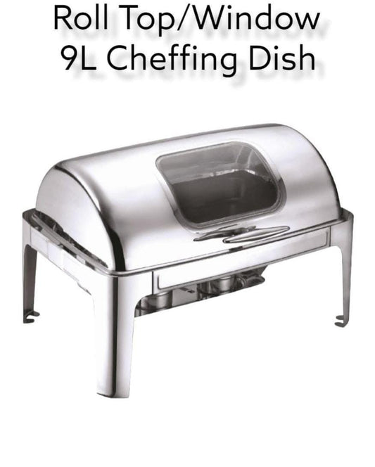 9litres Rectangular Roll top with glass lid chaffing dish