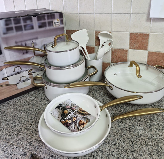 15pcs Premium Ceramic Cookware set