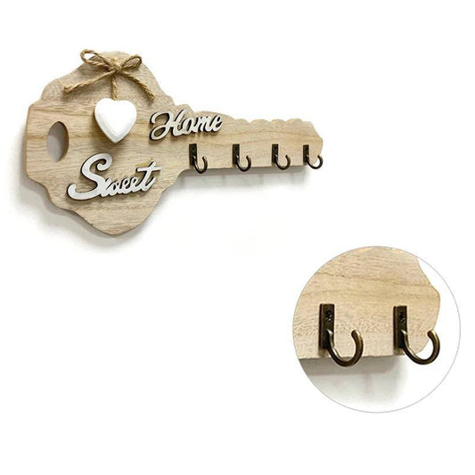 RUSTIC WOOD WALL MOUNTED KEY HOLDER
