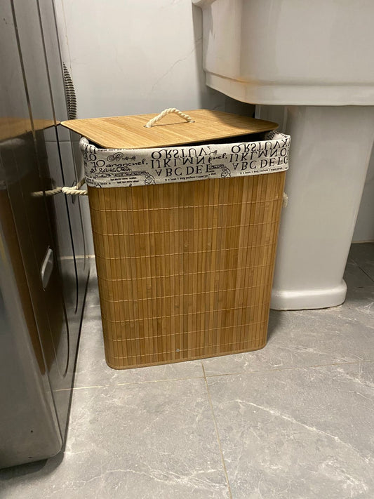 Eco-friendly bamboo laundry basket Brown 