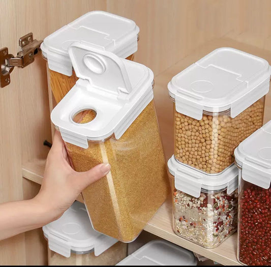 3pcs BPA-free, food-grade acrylic cereal jar.