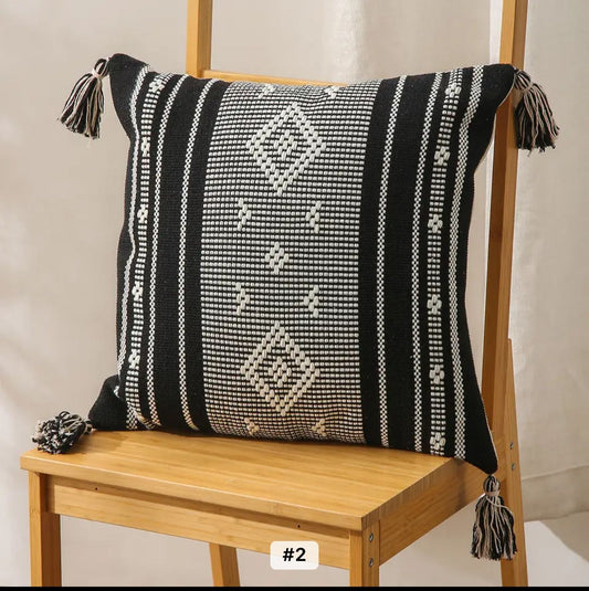 3pcs Jacquard Tassel Nordic Minimalistic Throw Cover