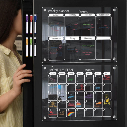 2pcs set magnetic Montly/ WEEKLY fridge planner
