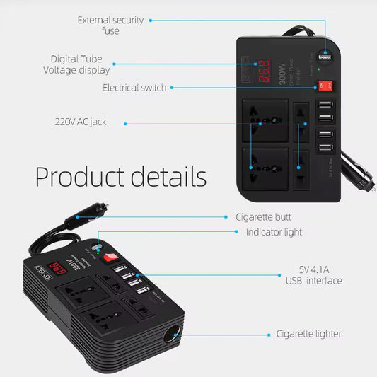 300W Car Inverter 12V 220V Modified Automobiles Inversor Converter