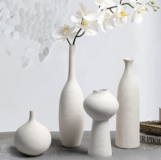 Simple ceramic 4 in 1 modern home decor  vase set