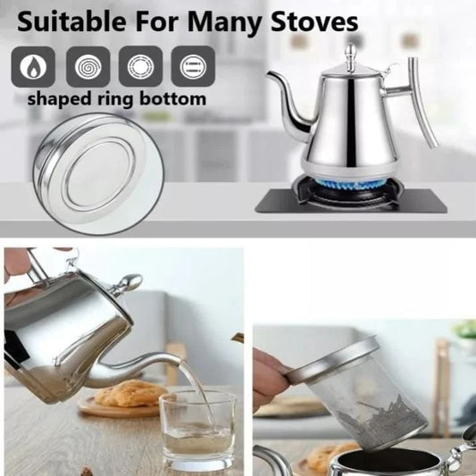 Stainless Steel Tea Pot with Infuser Filter