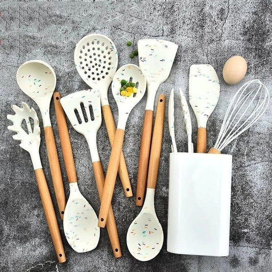 White Marble Silicone Spoon Set