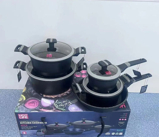 9pcs UCC Life Granite Coating Cookware Set