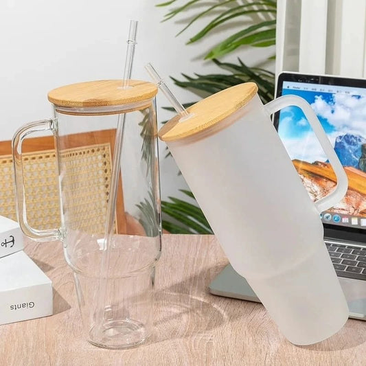 Borosilicate Bamboo Drinking Glass Cup/Tumbler