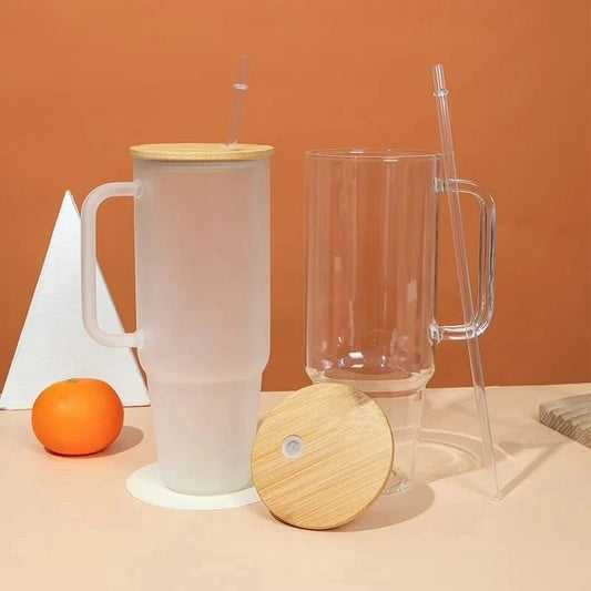 Borosilicate Bamboo Drinking Glass Cup/Tumbler