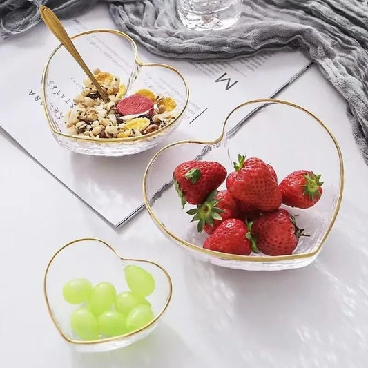 Heart-Shaped Glass Salad Bowl