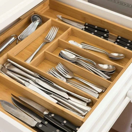 Multifunctional Bamboo Drawer Organizer