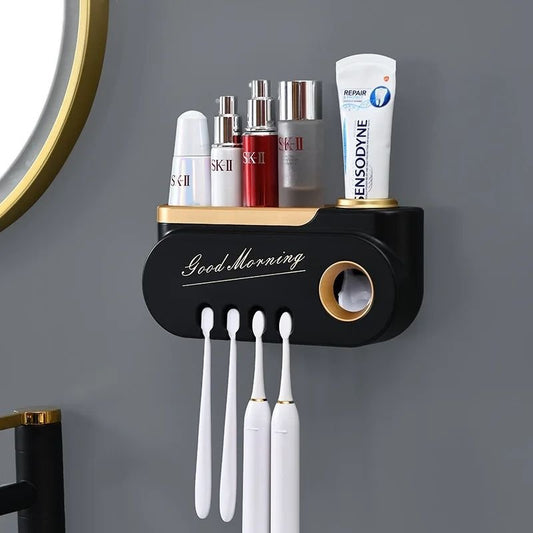 Good Morning Toothpaste and Toothbrush Holder