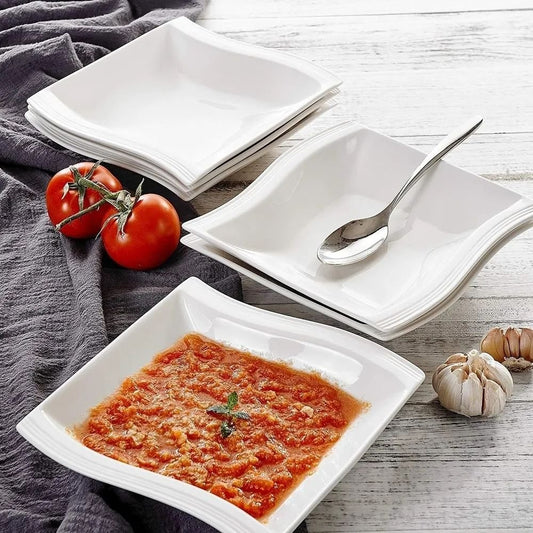 6pc Ceramic Soup Plates Set