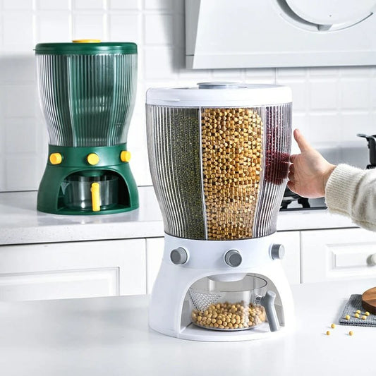Partitioned rotation cereal dispenser