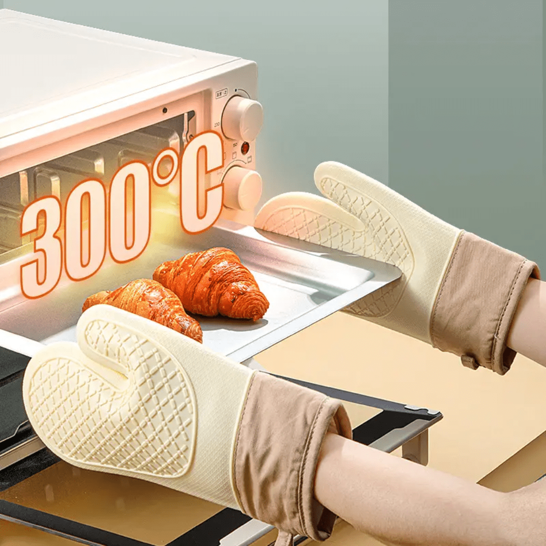 A pair of Silicone Heat - Insulating Gloves | - Elegant Households KE