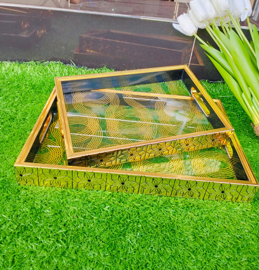 A set of 2pcs diff sizes Classy Trays | - Elegant Households KE