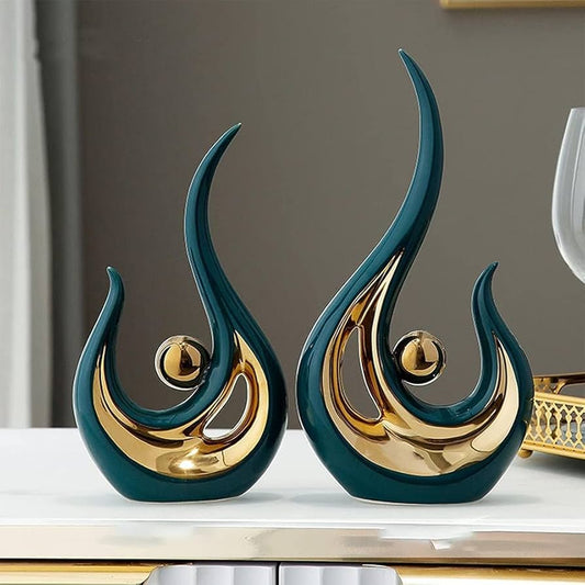 Abstract Art Ceramic Statue – Modern Luxury Home Decor Sculptures | - Elegant Households KE