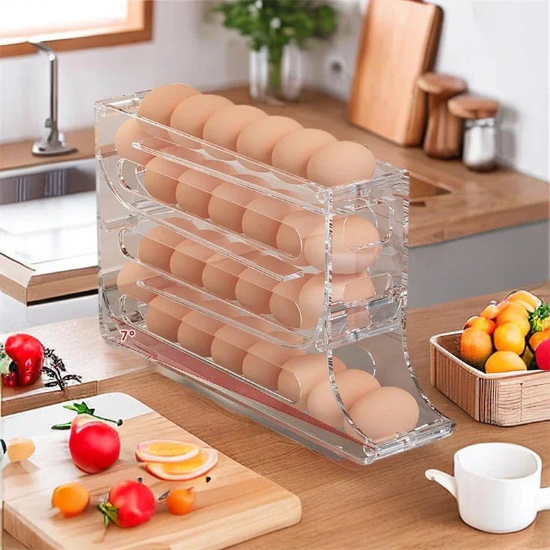 Acrylic 4 layer Rolling egg dispenser | - Elegant Households KE