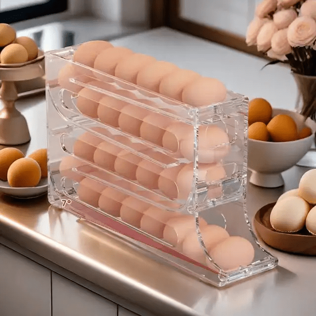 Acrylic 4 layer Rolling egg dispenser | - Elegant Households KE