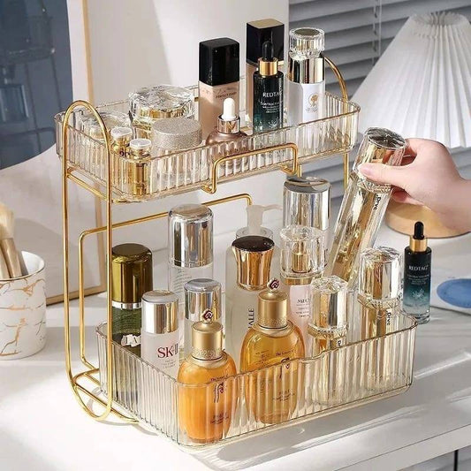 Acrylic Double layer cosmetic organizer  | - Elegant Households KE
