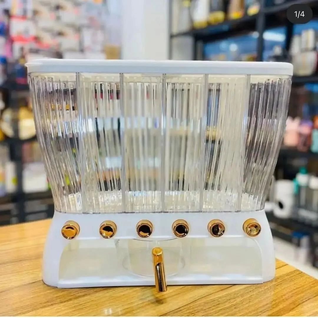 Acrylic Partitioned Rice/Cereal Dispenser | - Elegant Households KE