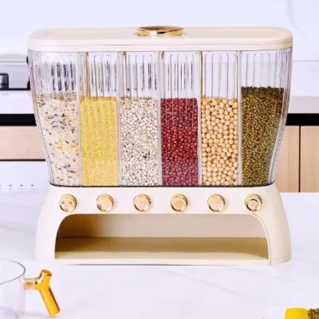 Acrylic Partitioned Rice/Cereal Dispenser | - Elegant Households KE