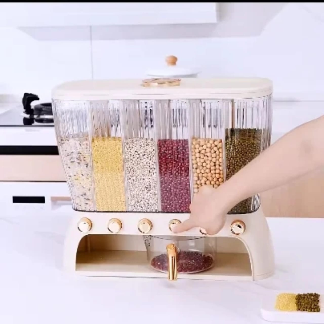 Acrylic Partitioned Rice/Cereal Dispenser | - Elegant Households KE