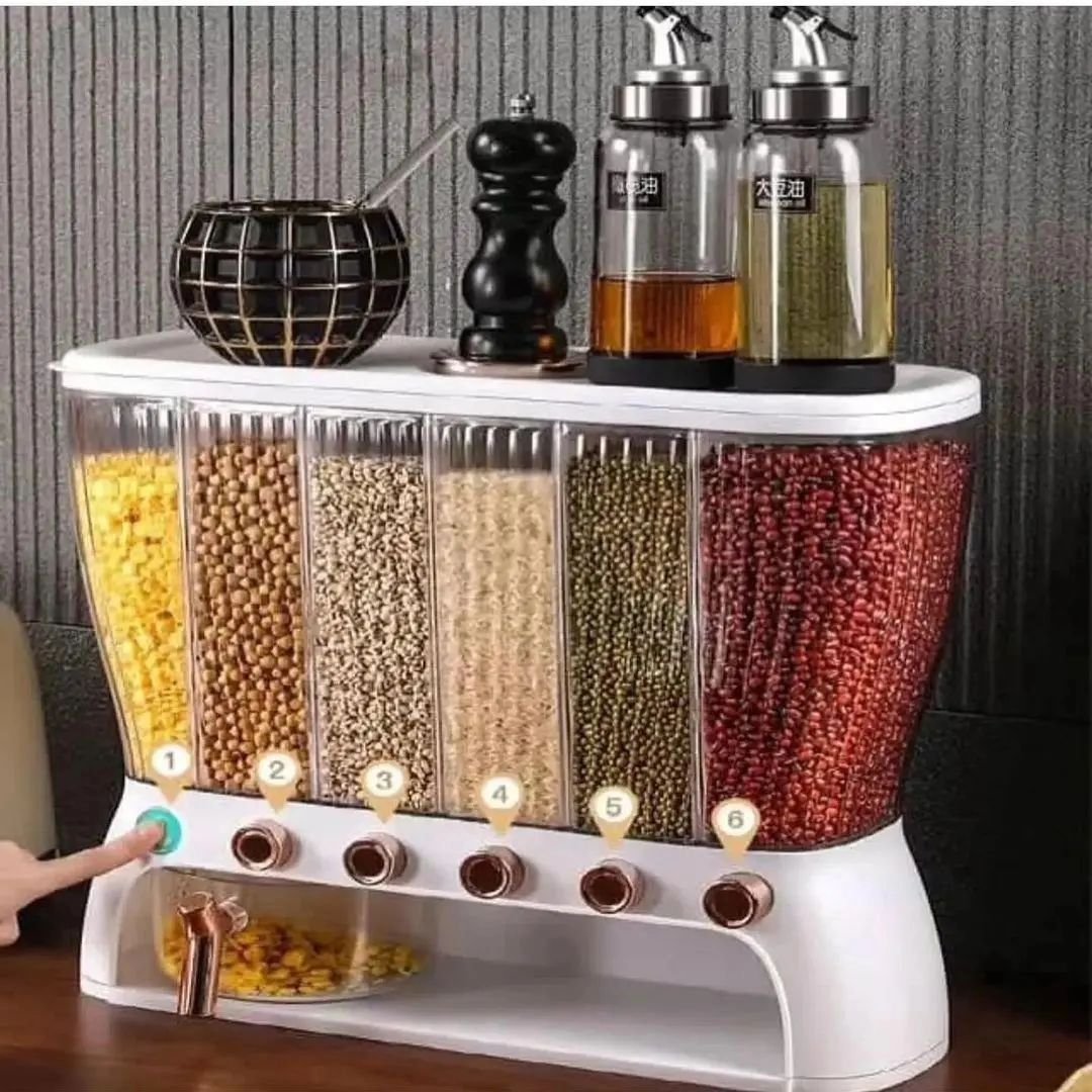 Acrylic Partitioned Rice/Cereal Dispenser | - Elegant Households KE