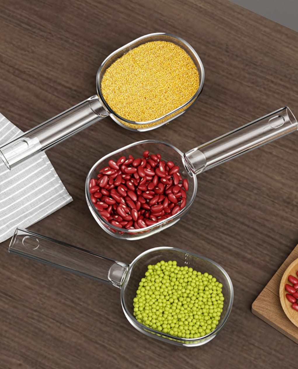 *Acrylic scoop with a long handle and clearly marked | - Elegant Households KE